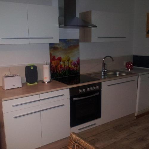 Η κουζίνα ή μικρή κουζίνα στο Haus-in-Gemuenden-an-der-Wohra
