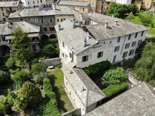 an aerial view of a castle with buildings at Palazzo Guicciardi in San Bernardo