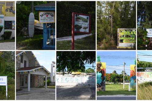 a collage of photos of different signs and buildings at Sea view Pointe in Gregory Town