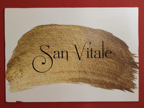 a sign that reads san vitale written on a piece of paper at Casa Aurora in Ravenna