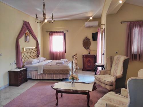Postel nebo postele na pokoji v ubytování NATURE GUEST HOUSE KASTRAKI