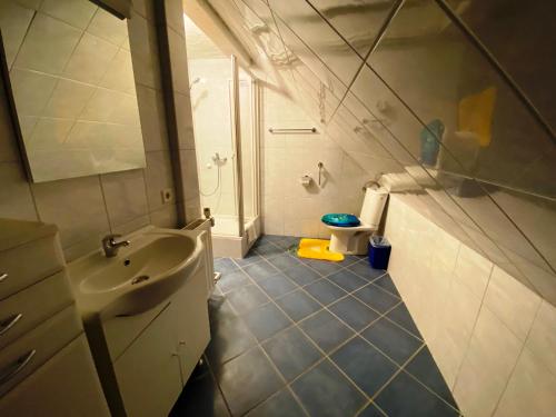 Koupelna v ubytování Appartements Eibel