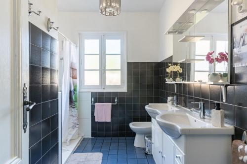 a bathroom with a sink and a toilet at Odessa in Lanton