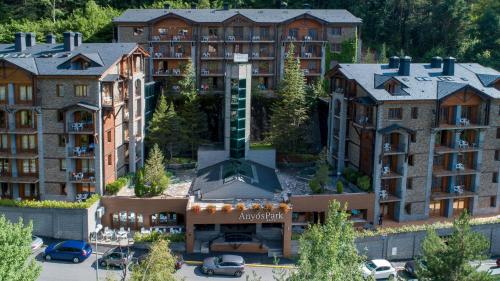 an aerial view of an apartment complex at Hotel AnyosPark Mountain & Wellness Resort in Anyós