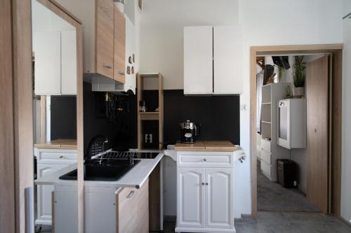 Kuchyňa alebo kuchynka v ubytovaní Stylowy apartament w historycznej części Gdańska