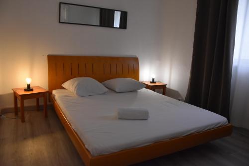 Un pat sau paturi într-o cameră la Le Zen appartement balnéo Grenoble