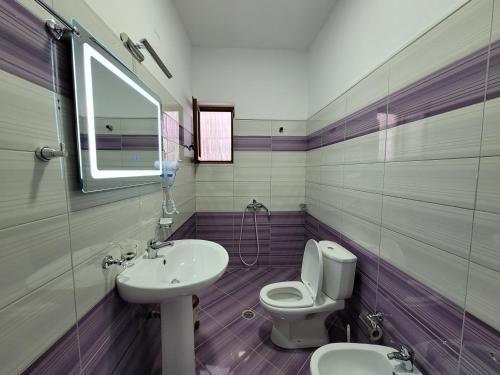 een badkamer met een toilet en een wastafel bij Guesthouse Redilka in Ksamil