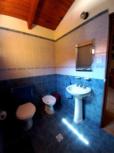 a bathroom with a toilet and a sink at La Fondita in San Salvador de Jujuy