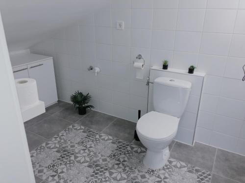 Ein Badezimmer in der Unterkunft Tramini Apartmanok