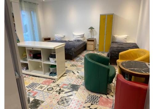 Ένα ή περισσότερα κρεβάτια σε δωμάτιο στο Villa Dada