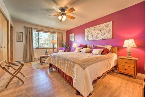 a bedroom with a bed and a ceiling fan at Eco-Friendly Escape in Cortez - Pets are Welcome! in Cortez
