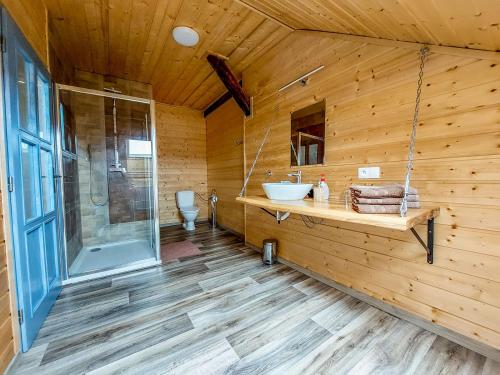 Kúpeľňa v ubytovaní Apartmány Kraš