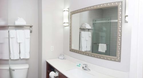 a bathroom with a sink and a mirror at Parke Regency Hotel & Conf Ctr., BW Signature Collection in Bloomington