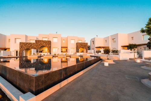 a view of the courtyard of a building at Lilium Homes in Karterados
