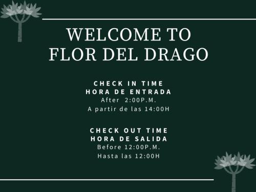 a green invitation with trees on it at Flor del Drago in Icod de los Vinos