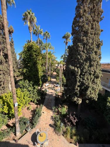 a view of a garden with palm trees at Palais Riad Hida in Oulad Berhil