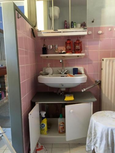 Bilik mandi di Ferienwohnung Zeitenhof