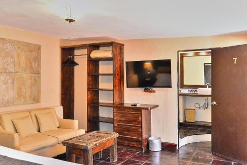 Kuchyň nebo kuchyňský kout v ubytování Hotel Mesones 49