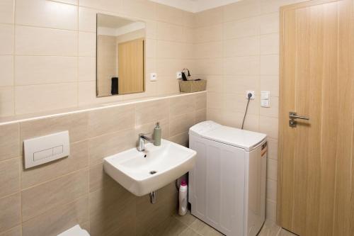 Un baño de Útulný byt s výhľadom na Tatry