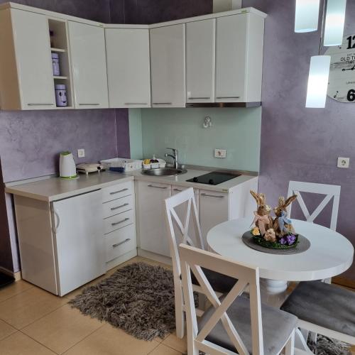 Kuchyň nebo kuchyňský kout v ubytování Apartman Dalija