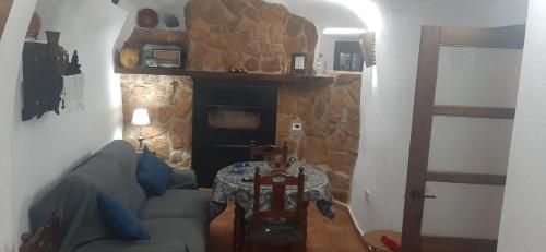 אזור ישיבה ב-Casa Cueva El Almendro