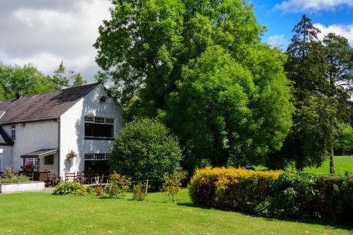 a white house with a tree in the yard at Brown Trout Golf & Country Inn in Aghadowey