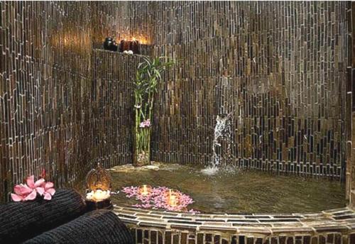 una fontana con un cane in un laghetto di Apartamento El Cuarton a Tarifa