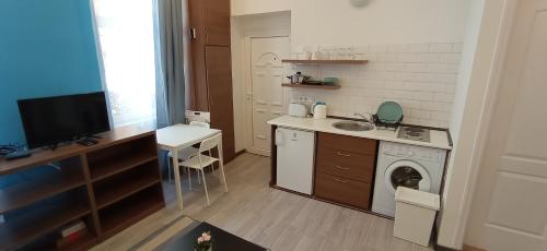Virtuvė arba virtuvėlė apgyvendinimo įstaigoje Osvat Apartments