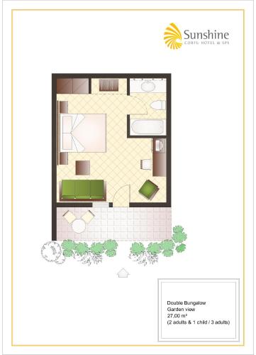 a floor plan of a villa withium at Sunshine Corfu Hotel And Spa in Nisakion