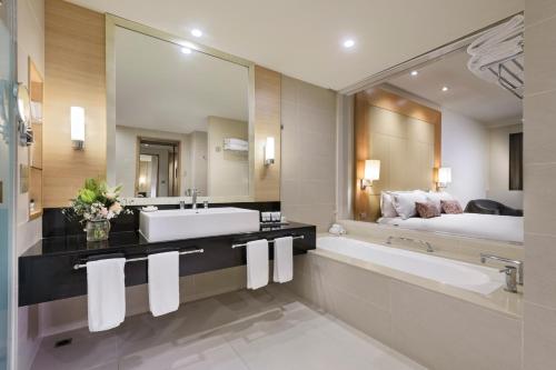 
A bathroom at Pan Pacific Perth
