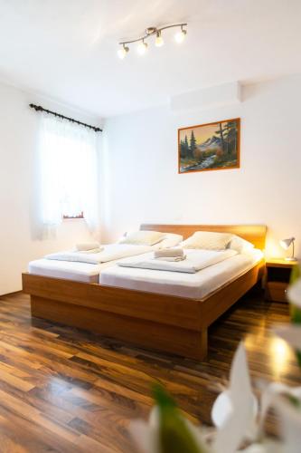 a bedroom with two beds in a room at APARTMA JANJA in Bovec