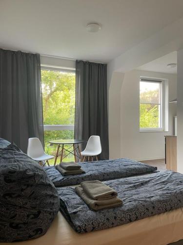 Ένα ή περισσότερα κρεβάτια σε δωμάτιο στο Appartements in der Kornstraße