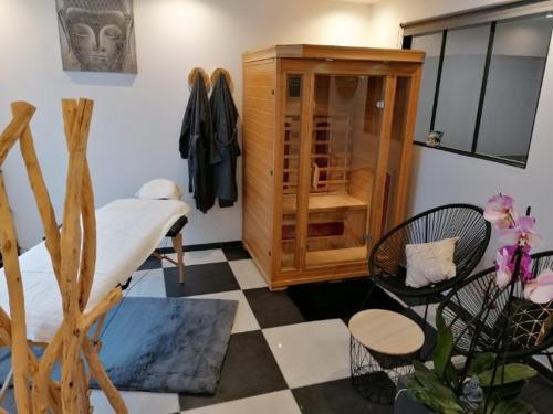 Posezení v ubytování Chambre de Brunemont