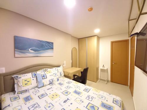 Vuode tai vuoteita majoituspaikassa Apartamento família com 3 quartos no Eco Resort Carneiros