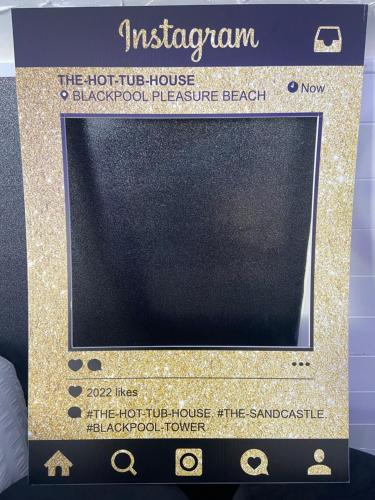 a box with a picture of a house on it at NEW…THE HOTTUB HOUSE BLACKPOOL PLEASURE BEACH in Blackpool