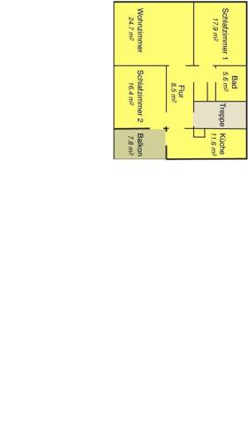 Půdorys ubytování Ferienwohnung im DG, Parkplatz vorm Haus, WLAN