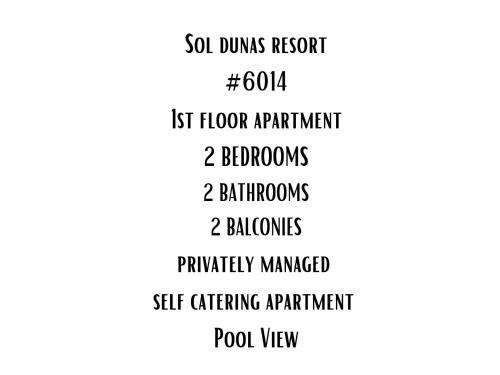 a black and white screenshot of a list of different appliances at BCV - Private Apartments Dunas Resort 1 & 2 Beds in Santa Maria