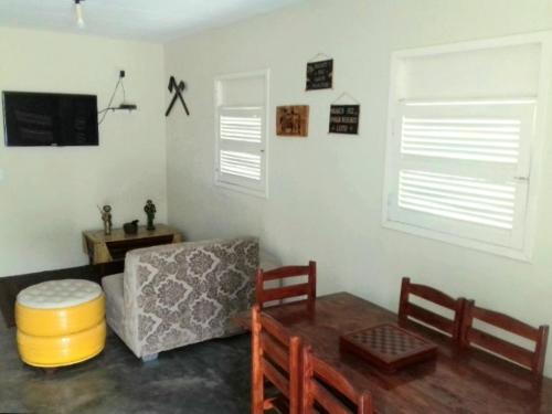 Ruang duduk di Casa Recanto dos Cangaceiros