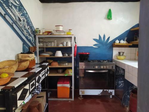 Kuchyň nebo kuchyňský kout v ubytování Chez Yaya - Chambre Brousse