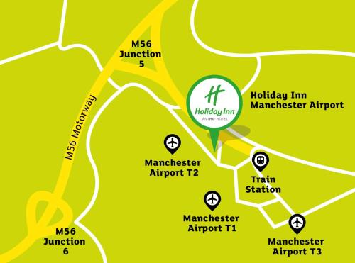 a map of the manchester airport premises at Holiday Inn Manchester Airport T2 by IHG in Hale