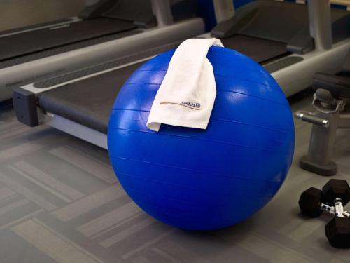 a blue gym ball with a towel on it at Sonesta ES Suites Orlando - Lake Buena Vista in Orlando
