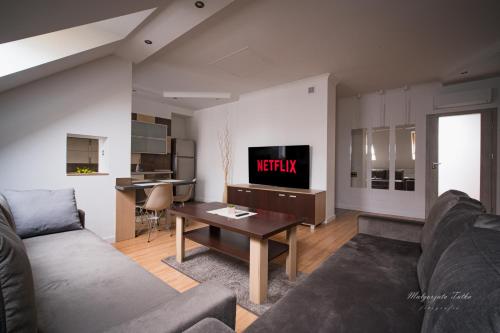 Apartament Best Restにあるテレビまたはエンターテインメントセンター