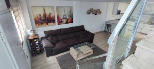 Ruang duduk di Excelente Dúplex de Lujo