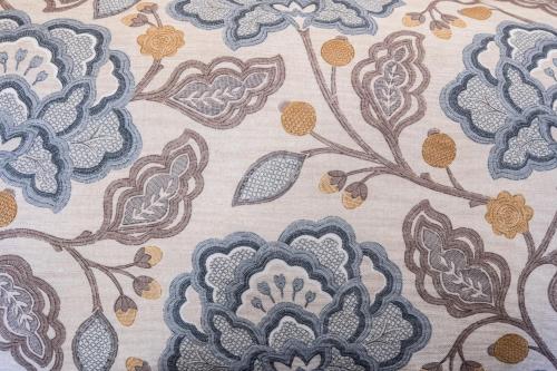 a blue and white floral pattern on a wall at Palazzo Marziale in Sorrento