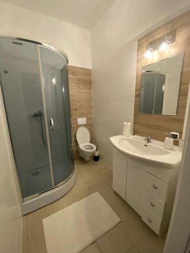 Ένα μπάνιο στο Apartamenty i pokoje „Pod Jedynką”