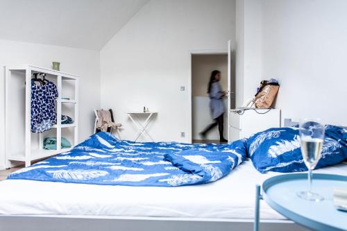 Postel nebo postele na pokoji v ubytování Gvendolína