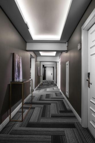 a corridor of a hallway with a hallway at B LOFT HOTEL in Bursa