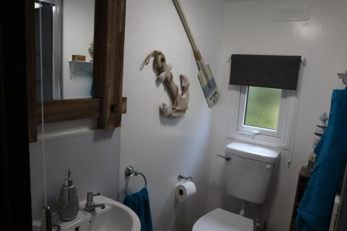 Kúpeľňa v ubytovaní HEDDFAN, Luxury 3 bedroom timber lodge, Now with WiFi, Caer Beris Holiday Park, Builth Wells
