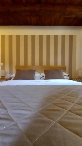 a large white bed with two pillows on it at Il Palazzo Ridracoli in Bagno di Romagna