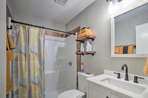 A bathroom at Home with Game Room and Hot Tub, 1 Mi to SeaWorld